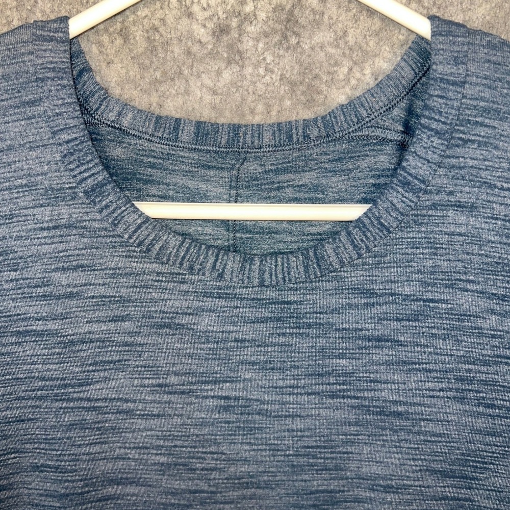 Lululemon Metal Vent Tech Short Sleeve Shirt Blue Heathered Men's Large Training - Picture 3 of 7